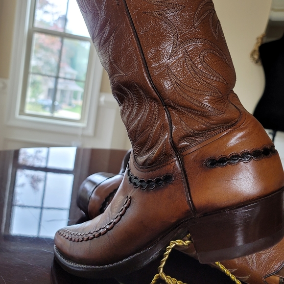 DAN POST Rare Find  EXOTIC STITCH COWBOY BOOTS - Picture 8 of 15